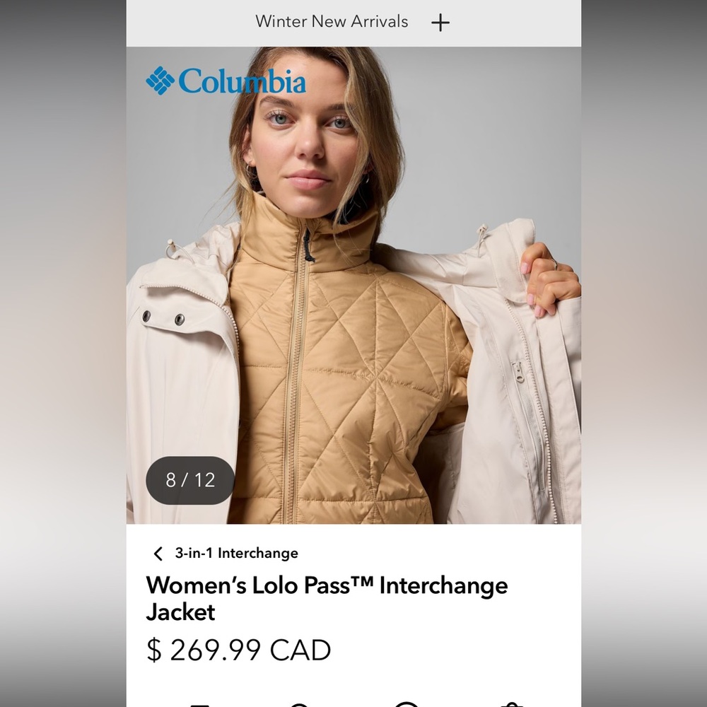 Columbia Women's Ski Jacket - Cream and Tan